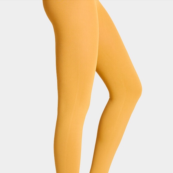 Golden yellow solid essential tights made in Italy NWT - Picture 2 of 6